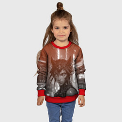 Свитшот детский Кибернетическая девушка-кошка, цвет: 3D-красный — фото 2