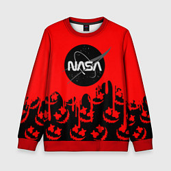 Свитшот детский Marshmello x Nasa red, цвет: 3D-красный