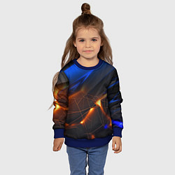 Свитшот детский Синяя абстракция с желтыми плитами, цвет: 3D-синий — фото 2