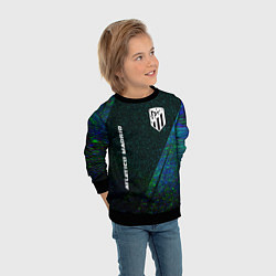 Свитшот детский Atletico Madrid glitch blue, цвет: 3D-черный — фото 2