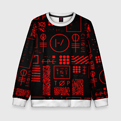 Свитшот детский Twenty one pilots pattern rock, цвет: 3D-белый