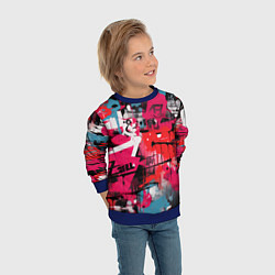 Свитшот детский Красное граффити, цвет: 3D-синий — фото 2