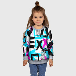 Свитшот детский Маска гопника, цвет: 3D-меланж — фото 2