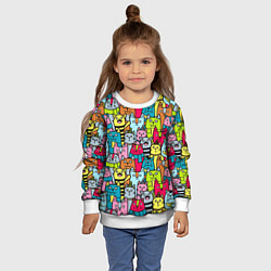 Свитшот детский Мультяшные котята, цвет: 3D-белый — фото 2