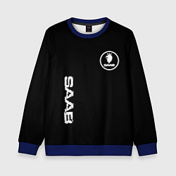Свитшот детский SAAB logo white, цвет: 3D-синий