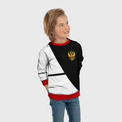 Свитшот детский Герб РФ текстура спорт, цвет: 3D-красный — фото 2