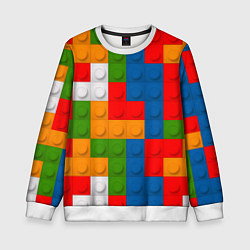 Свитшот детский Блоки цветового конструктора, цвет: 3D-белый
