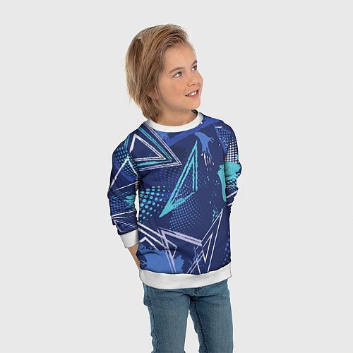 Детский свитшот Яркий абстрактный узор для спорта / 3D-Белый – фото 3