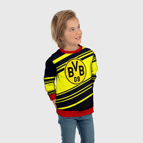 Детский свитшот Borussia sport geometry / 3D-Красный – фото 3