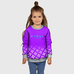 Свитшот детский Ghost of Tsushima neon samurai, цвет: 3D-меланж — фото 2