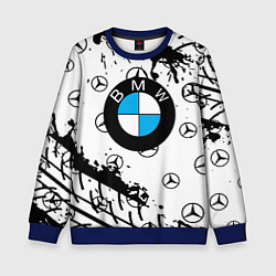 Свитшот детский BMW x Mercedes краски, цвет: 3D-синий