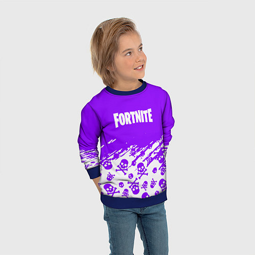 Детский свитшот Fortnite skull pattern / 3D-Синий – фото 3