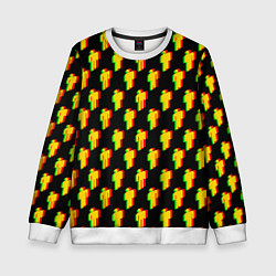 Свитшот детский Billie Eilish glitch pattern, цвет: 3D-белый