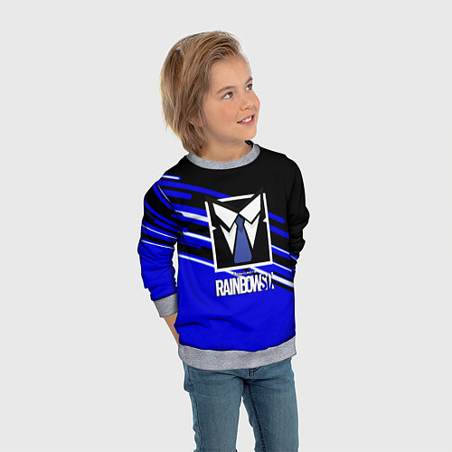 Детский свитшот Rainbow six geometry steel / 3D-Меланж – фото 3
