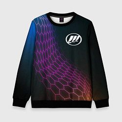 Свитшот детский Lifan neon hexagon, цвет: 3D-черный