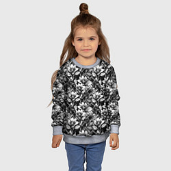 Свитшот детский Вороны в цветах, цвет: 3D-меланж — фото 2