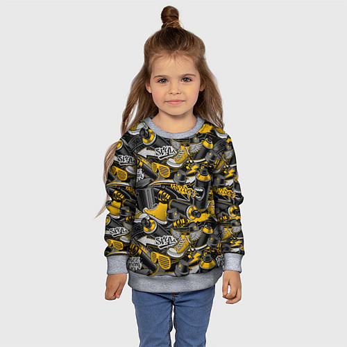 Детский свитшот Освободи себя / 3D-Меланж – фото 4