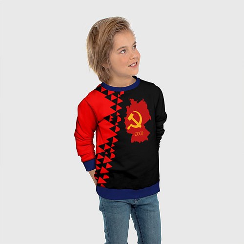 Детский свитшот СССР геометрия прошлого / 3D-Синий – фото 3