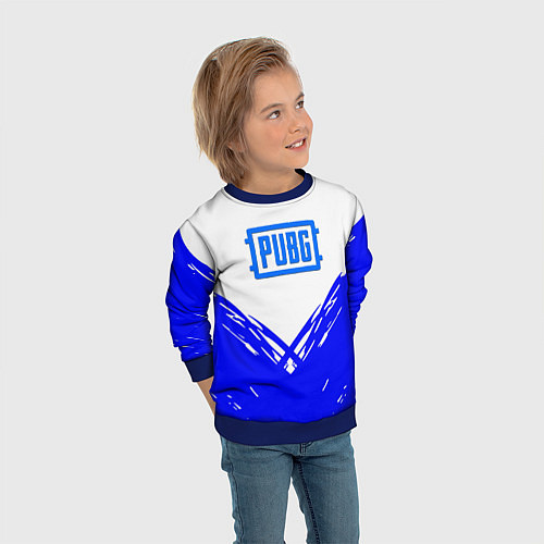 Детский свитшот PUBG синие краски / 3D-Синий – фото 3