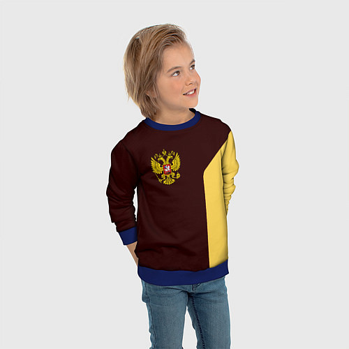 Детский свитшот Россия ретро стиль / 3D-Синий – фото 3