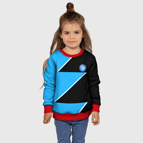 Детский свитшот Napoli fc geometry blue / 3D-Красный – фото 4