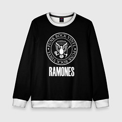 Свитшот детский Ramones rock logo, цвет: 3D-белый