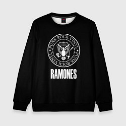 Свитшот детский Ramones rock logo, цвет: 3D-черный