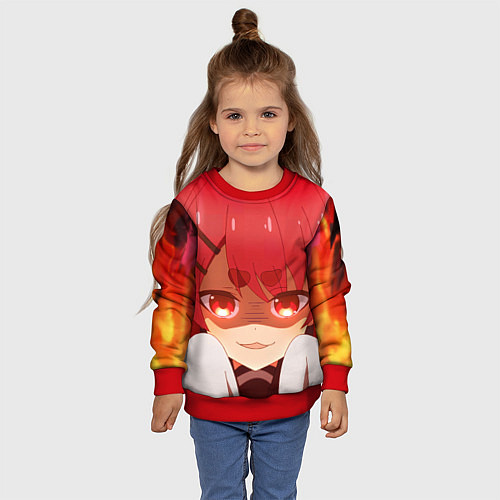 Детский свитшот Моя подруга олениха Нокотан Нэко Нэкоямада / 3D-Красный – фото 4