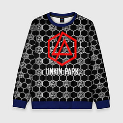 Свитшот детский Linkin park logo pattern, цвет: 3D-синий