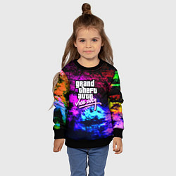 Свитшот детский GTA vice city краски неоновые, цвет: 3D-черный — фото 2