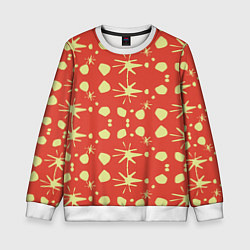 Детский свитшот Лимонные пятна на красном цвете Фиеста