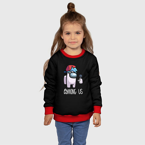 Детский свитшот Among us with microphone / 3D-Красный – фото 4