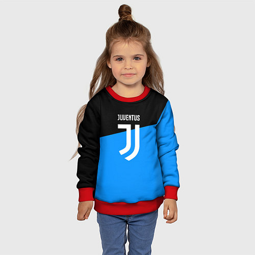 Детский свитшот Ювентус спорт геометрия / 3D-Красный – фото 4