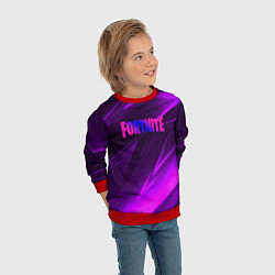 Свитшот детский Fortnite neon stripes angles logo, цвет: 3D-красный — фото 2