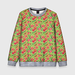 Детский свитшот Тюльпаны и бабочки