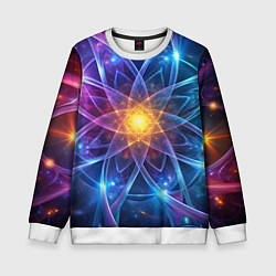Свитшот детский Космический закрученный узор-лотос: энергия вселен, цвет: 3D-белый
