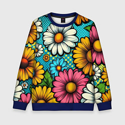 Детский свитшот Графический паттерн - Летние Цветы