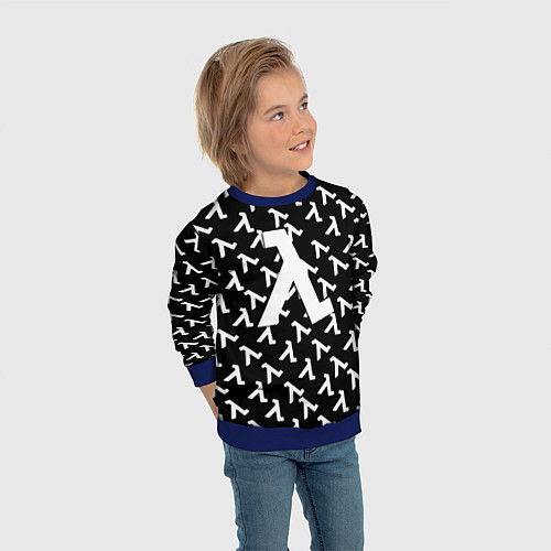 Детский свитшот Half liife logo pattern / 3D-Синий – фото 3