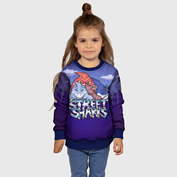Свитшот детский Street sharks - Городские Уличные Акулы, цвет: 3D-синий — фото 2
