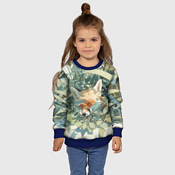 Свитшот детский Спящий лис, цвет: 3D-синий — фото 2