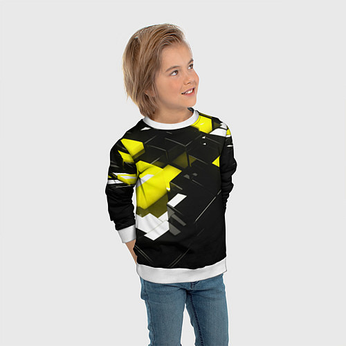 Детский свитшот Абстракция обман зрения / 3D-Белый – фото 3