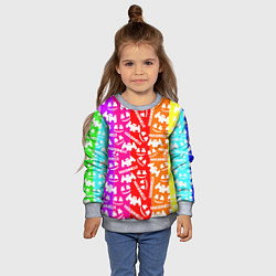 Свитшот детский Marshmello rainbow, цвет: 3D-меланж — фото 2