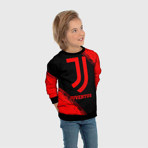 Детский свитшот Juventus - red gradient / 3D-Черный – фото 3