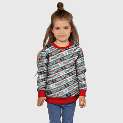 Свитшот детский Ювентус глитч паттерн, цвет: 3D-красный — фото 2