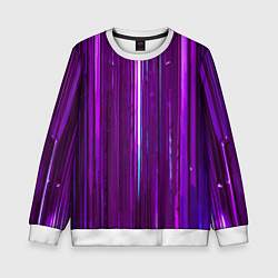 Детский свитшот Вертикальные фиолетовые линии на чёрном фоне