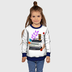 Свитшот детский Книги, цвет: 3D-синий — фото 2