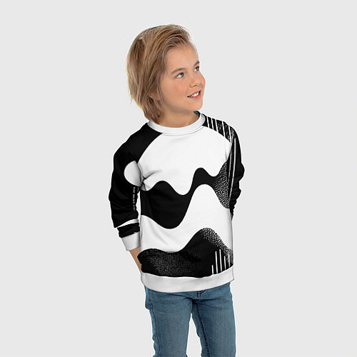 Детский свитшот Солнечный дождь - абстракция / 3D-Белый – фото 3