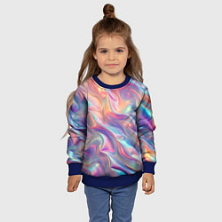 Свитшот детский Перламутровый голографический градиент, цвет: 3D-синий — фото 2