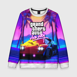 Свитшот детский Vice city retro wave Lambo, цвет: 3D-белый