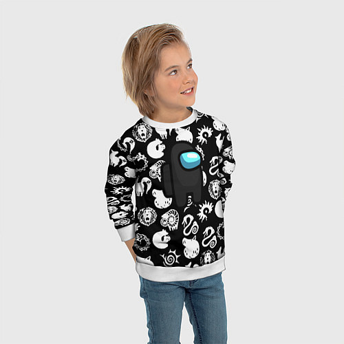 Детский свитшот Among us anime / 3D-Белый – фото 3